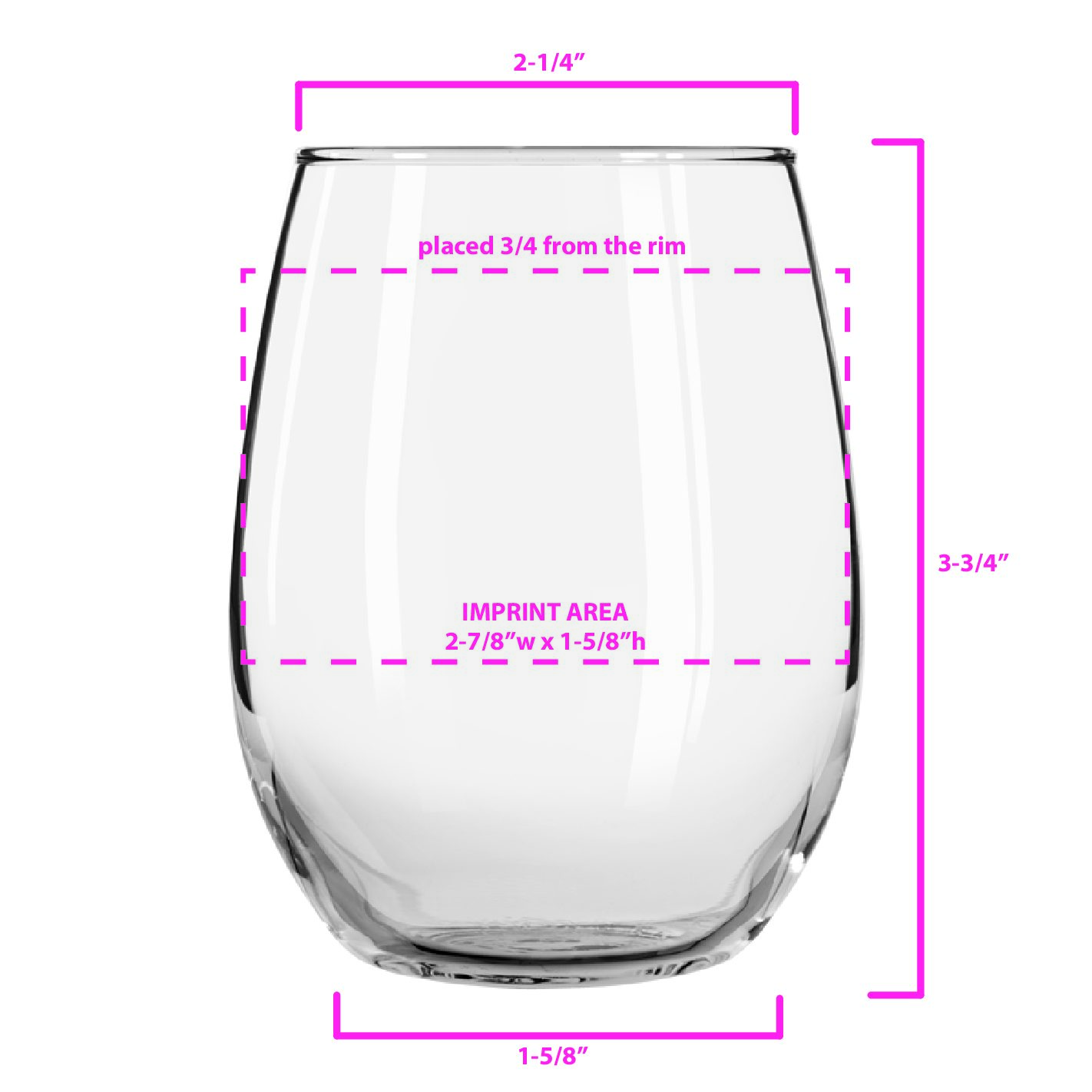 Personalized 9 oz. ARC Stemless Etched Wine Glasses