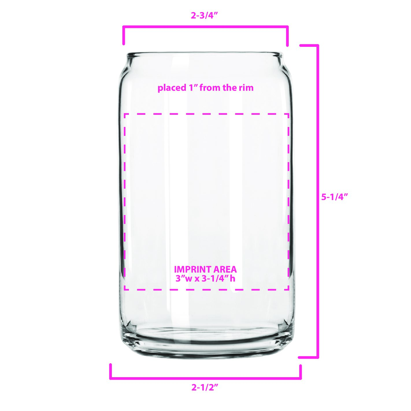 Logo ARC Can Shaped Beer Glasses (16 Oz., 2.6875 x 5.25