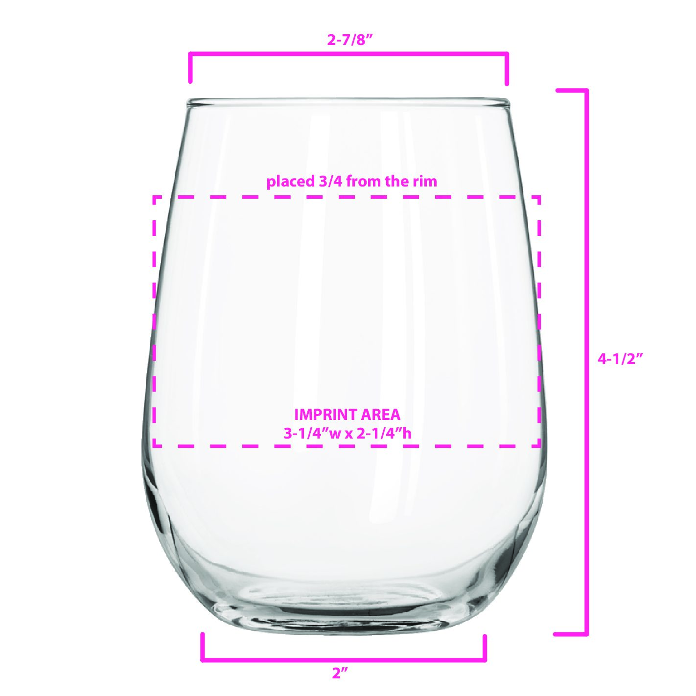 Libbey Stemless Wine Glasses, 17 oz, Clear, White Wine Glasses